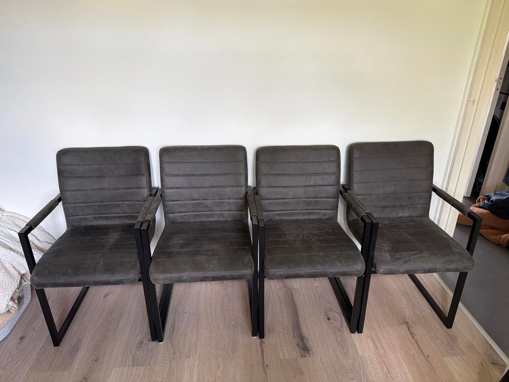 Lizzy eetkamer stoelen antraciet, Huis en Inrichting, Stoelen, Ophalen, Gebruikt, Vier, Stof