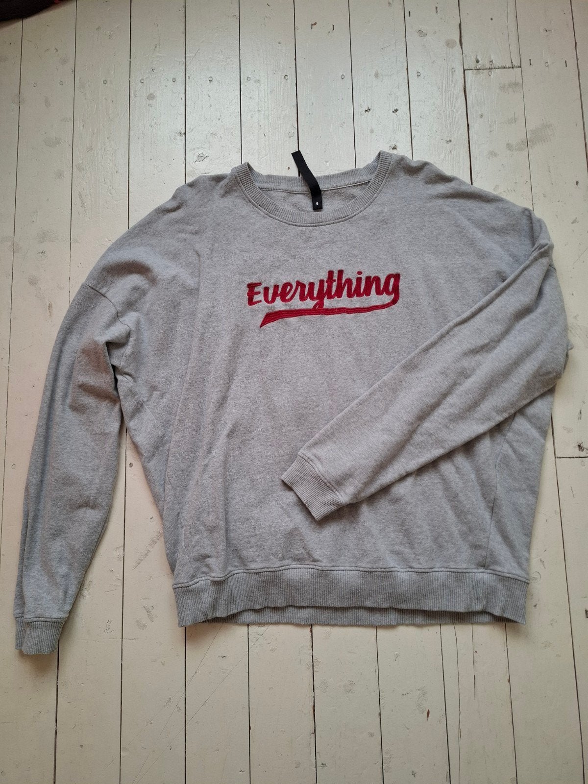 10DAYS Trui Grijs met Rood 'Everything' Maat XL/XXL, 10DAYS, Verzenden, Maat 46/48 (XL) of groter, Zo goed als nieuw