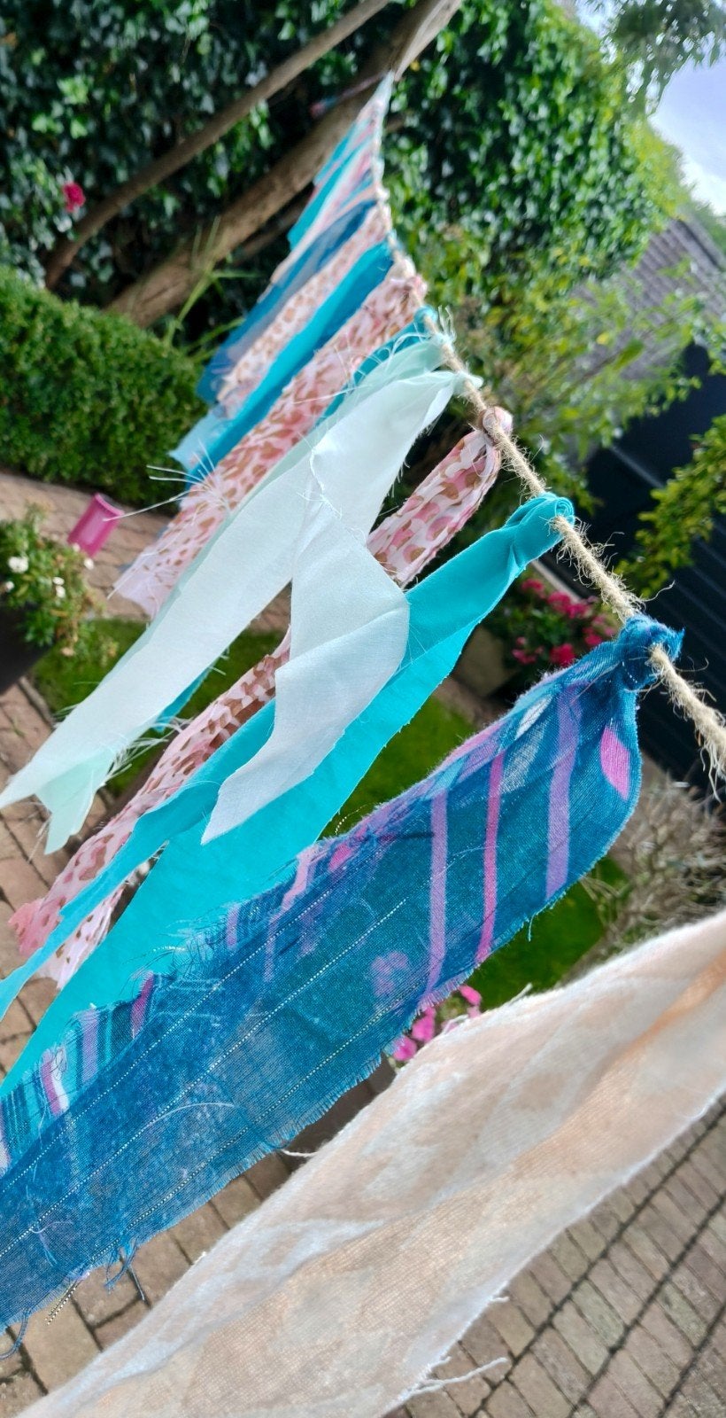 Bohemian Slinger - Zalm & Turquoise - 6 mtr, Ophalen of Verzenden, Nieuw, Versiering, Overige
