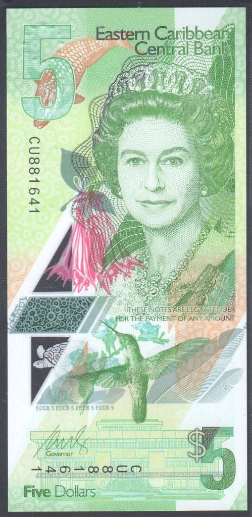 East Caribbean States 5 Dollars 2019 Polymer, Verzenden, Noord-Amerika, Los biljet
