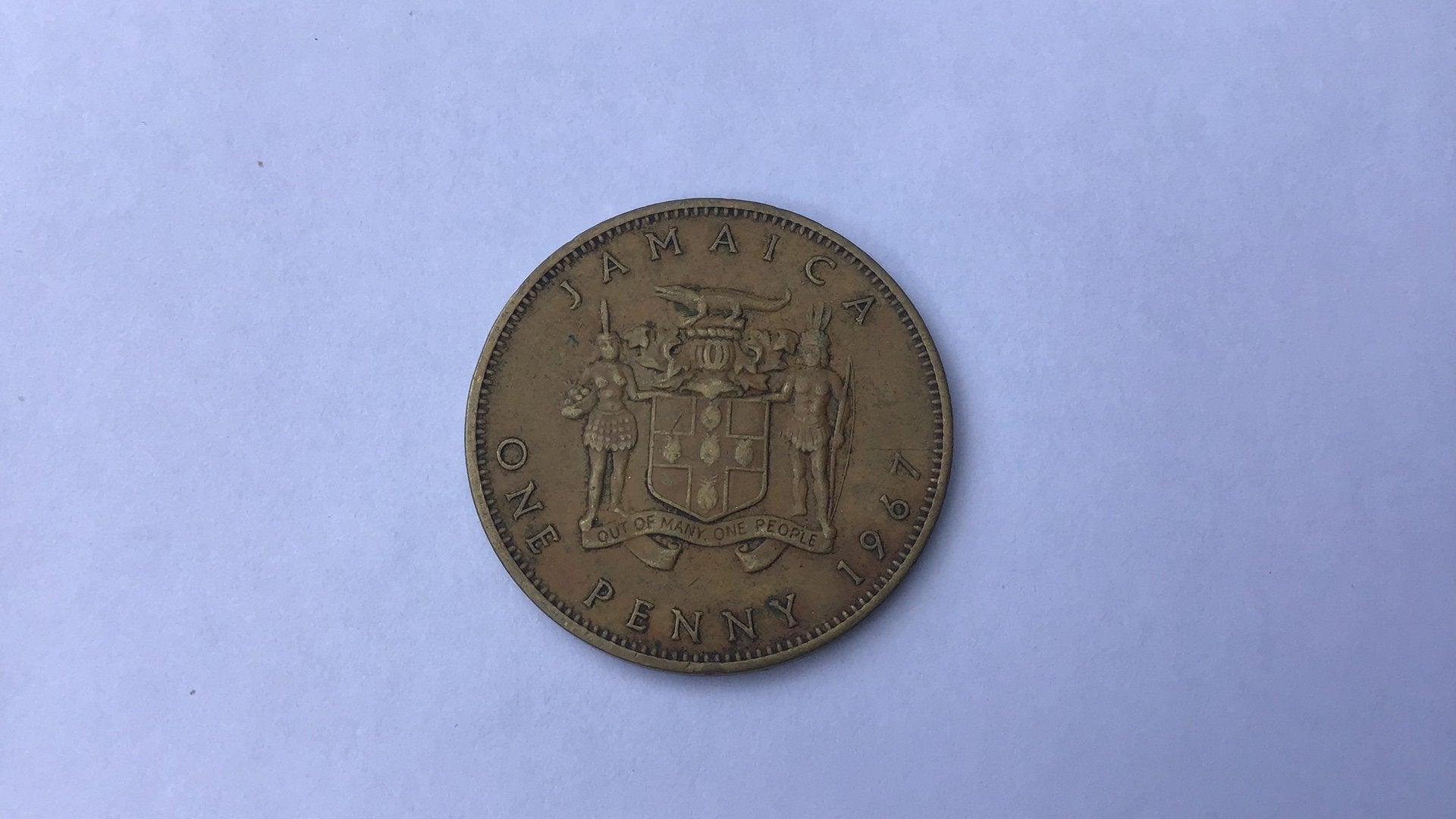 Brits Jamaica 1 penny 1967., Postzegels en Munten, Munten | Amerika, Ophalen of Verzenden
