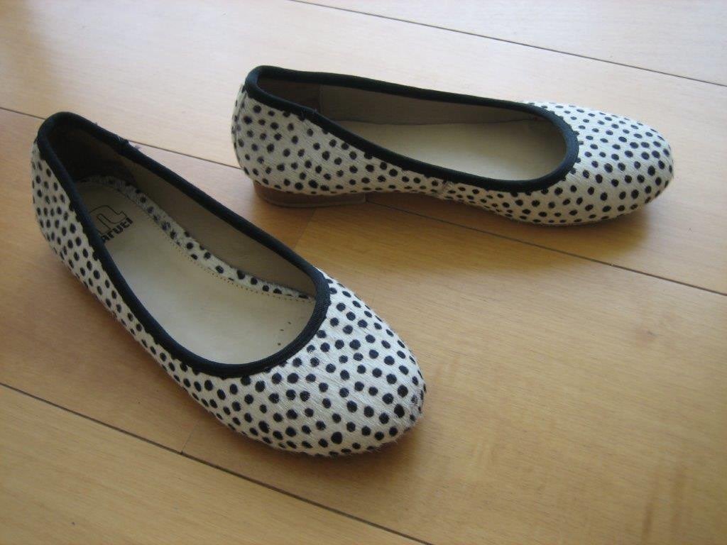 Enige polkadot vacht ballerinas MARUTI 38 snazzeys, Verzenden, Beige, Ballerina's, Zo goed als nieuw