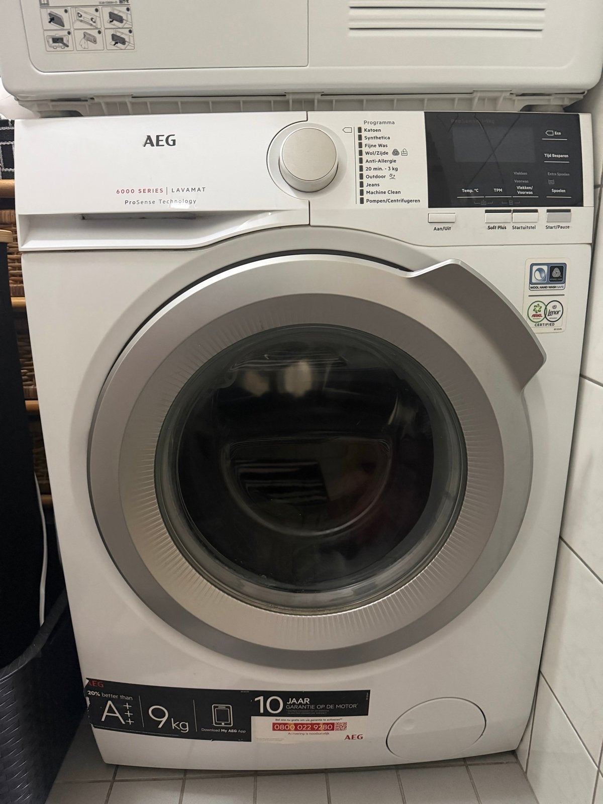 AEG 6000 SERIES LAVAMAT ProSense 9kg Wasmachine, 8 tot 10 kg, Ophalen of Verzenden, 85 tot 90 cm, 1600 toeren of meer