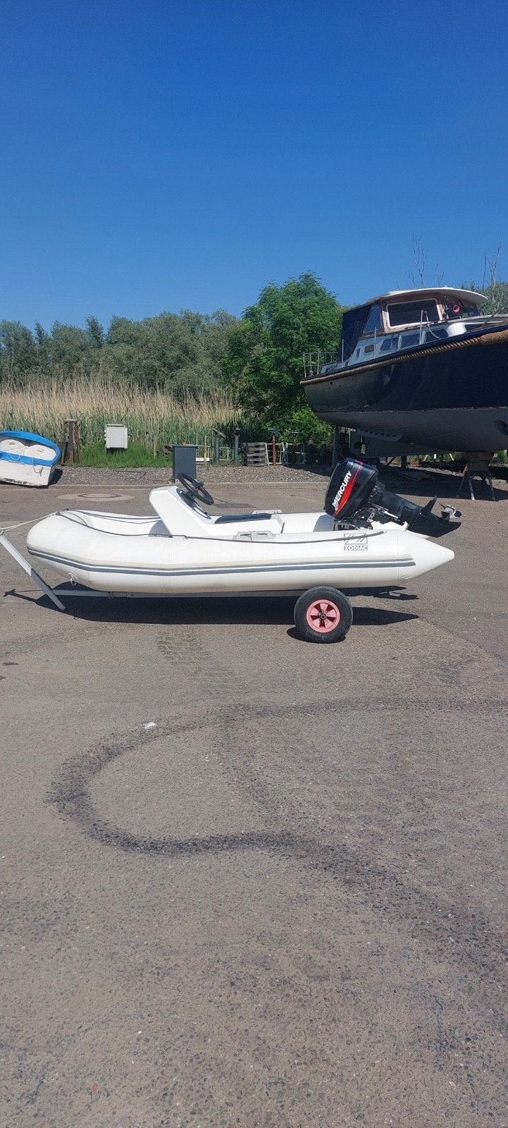 Zodiac Yachtline 310 met Mercury 15pk buitenboordmotor, Watersport en Boten, Rubberboten, Gebruikt, Zodiac, Inclusief motor, Ophalen