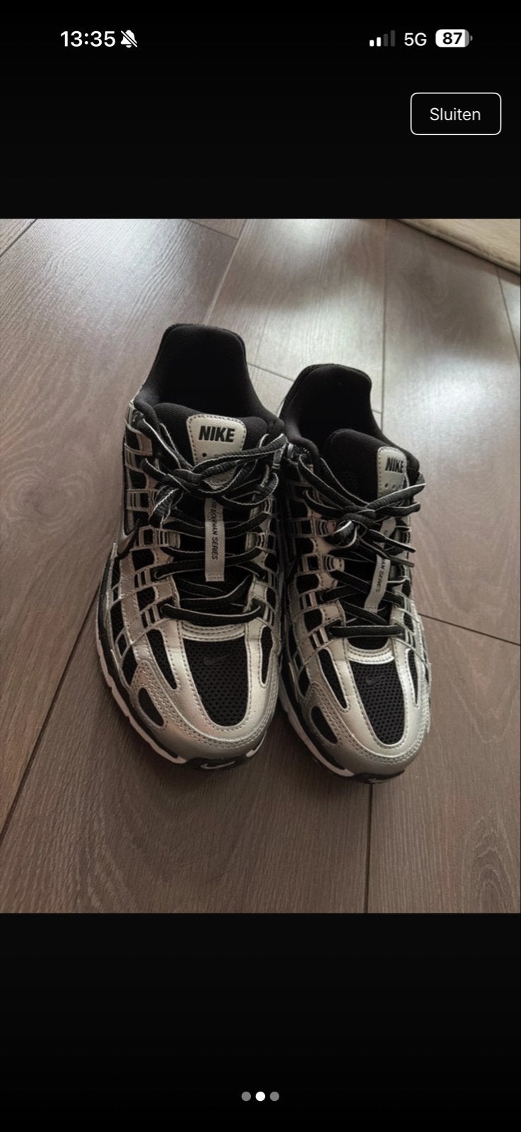 Nike P-6000 sneakers zilver/zwart, Kleding | Dames, Ophalen of Verzenden, Zo goed als nieuw, Overige kleuren, Sneakers of Gympen