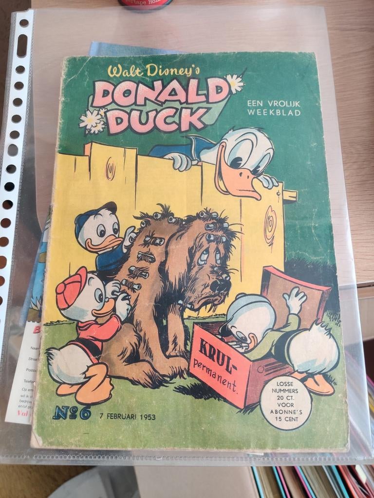 Donald Duck Weekblad Nr. 6 - 7 Februari 1953 - Zeldzaam!, Boeken, Stripboeken, Eén stripboek, Ophalen of Verzenden, Gelezen, Walt Disney