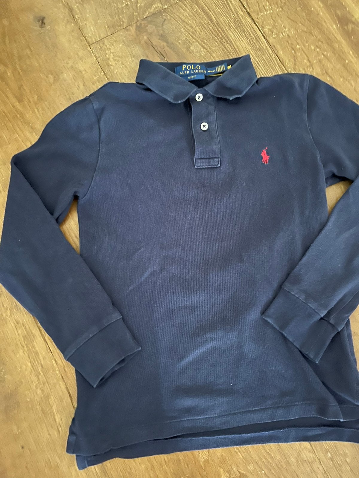 Polo Ralph Lauren longsleeve donkerblauw maat M 10-12 jaar, Ophalen of Verzenden, Zo goed als nieuw, Jongen, Shirt of Longsleeve