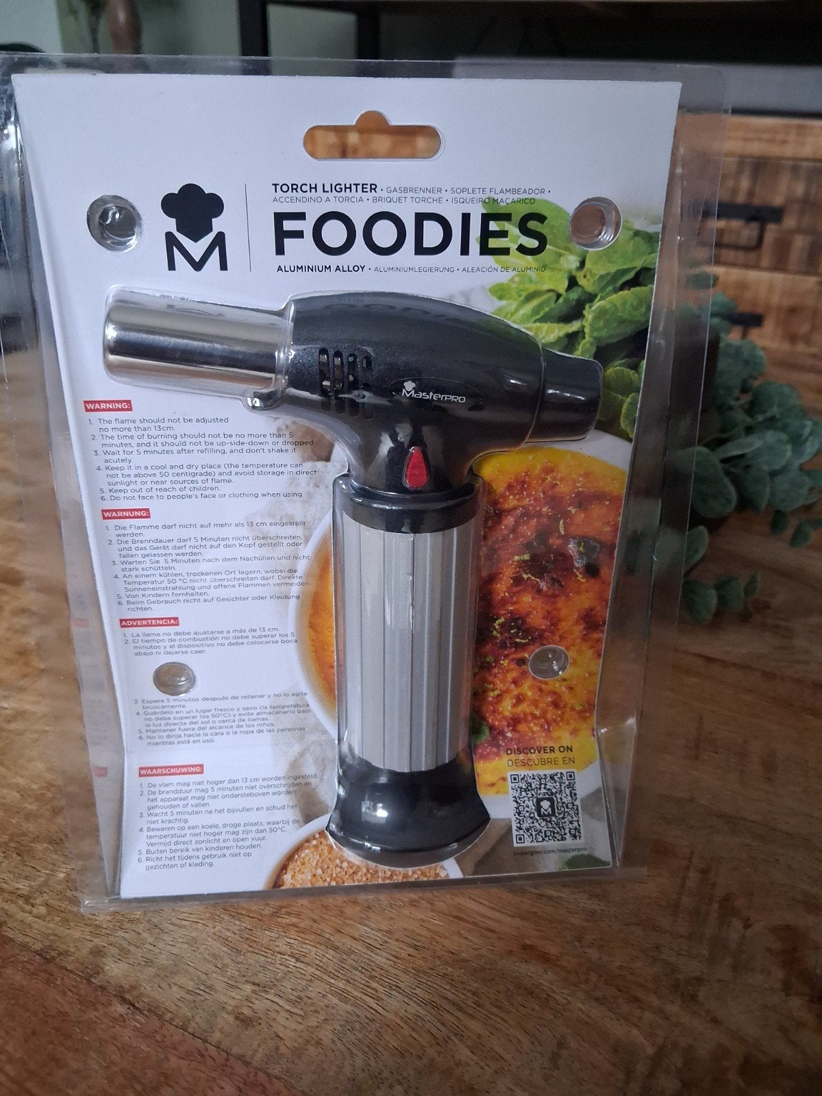 Masterpro Foodies Crème brûlée brander, Overige typen, Nieuw, Ophalen of Verzenden, Zwart