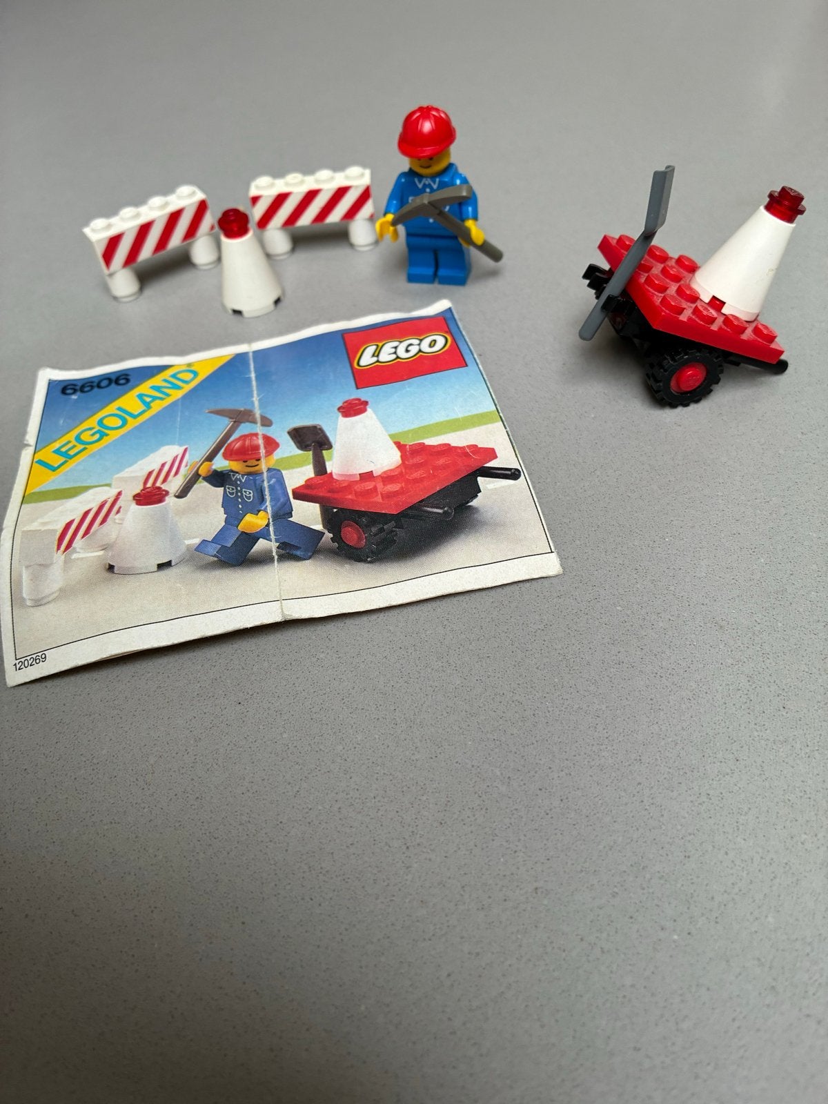 Lego 6606 Road Repair Crew (1981) met instructies, Lego, Ophalen of Verzenden, Compleet, Complete set