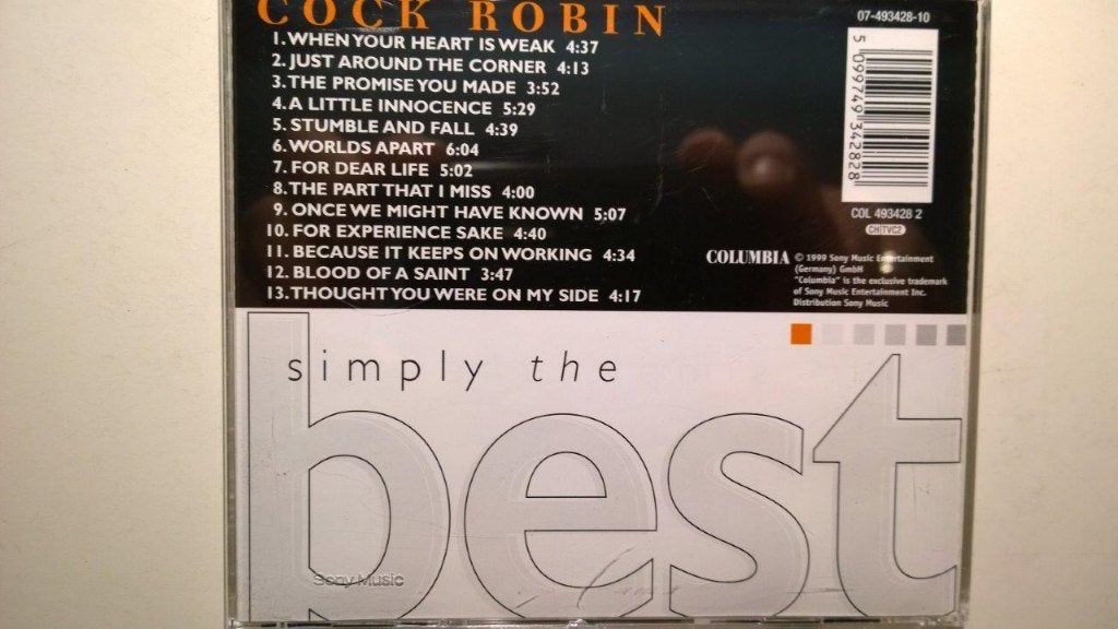 Cock Robin - Simply The Best, Ophalen of Verzenden, Zo goed als nieuw, Pop, Album