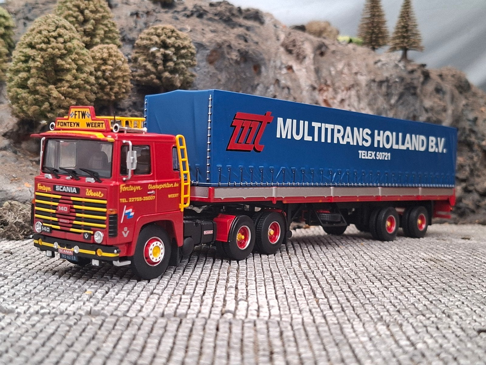 Tekno Scania 140 Fonteyn Weert / Multitrans, Ophalen of Verzenden, Nieuw, Bus of Vrachtwagen, Tekno