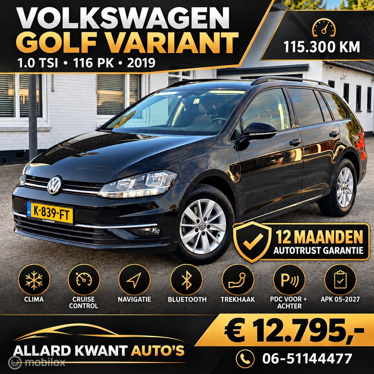 Volkswagen Golf 1.0 TSI (116pk) Variant /Clima/Navi/PDC/Cc, Auto's, Gebruikt, Euro 6, 1210 kg, 116 pk
