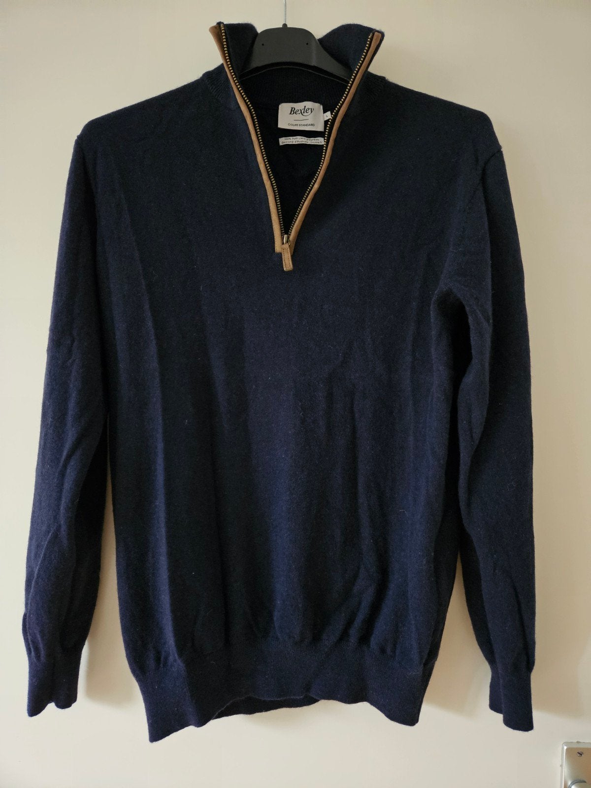 Zgan prachtig donkerblauwe trui Bexley mt L, Ophalen of Verzenden, Zo goed als nieuw, Maat 52/54 (L), Blauw