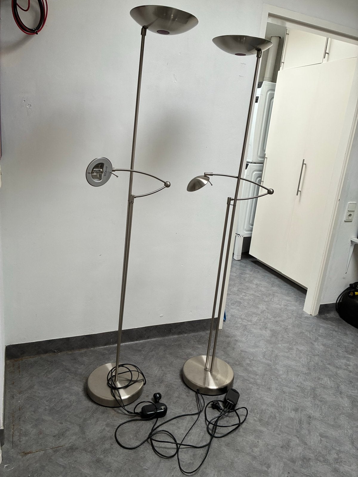 RVS staande lampen met voetschakelaar, Ophalen, Gebruikt, Overige fittingen, Metaal