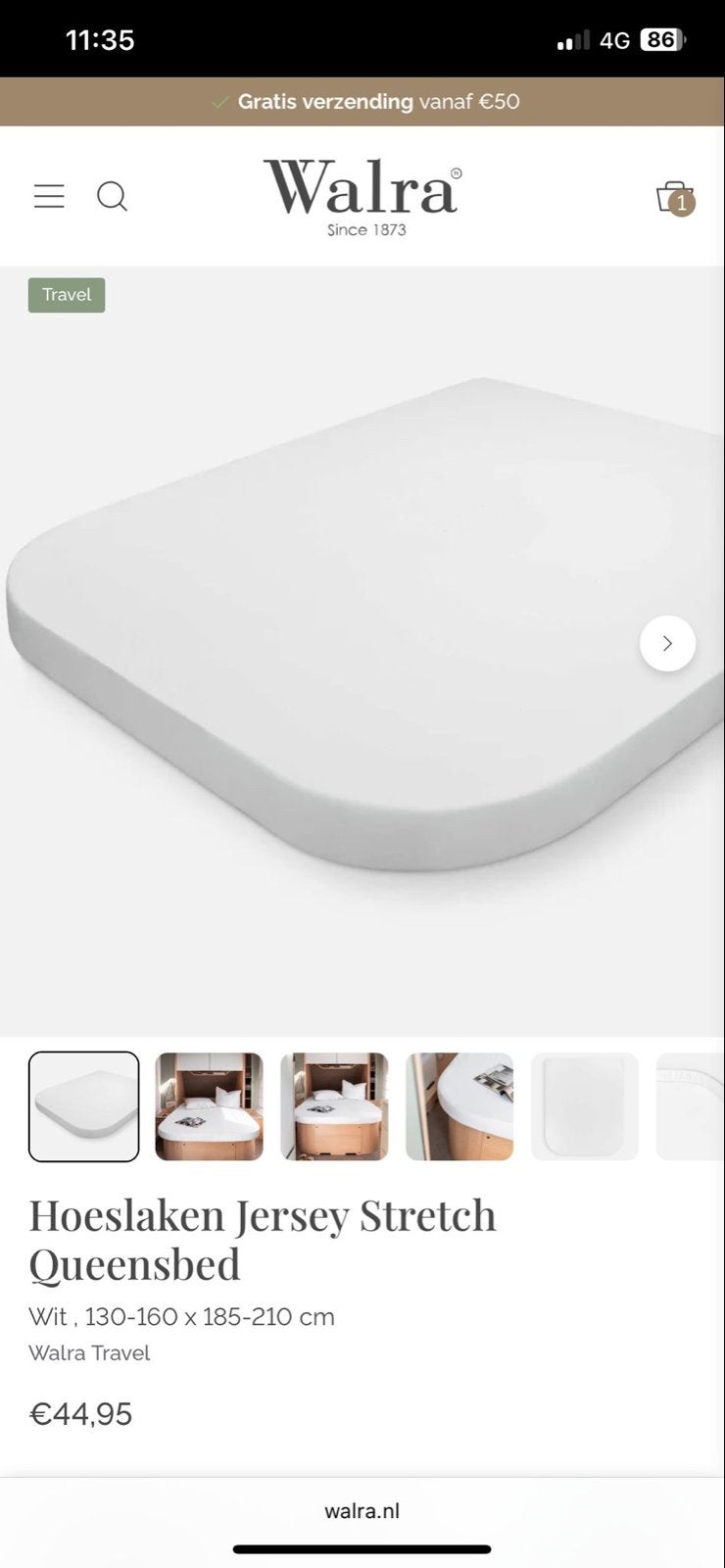 Walra Molton Hoeslaken Camper Queensbed, Ophalen of Verzenden, Nieuw