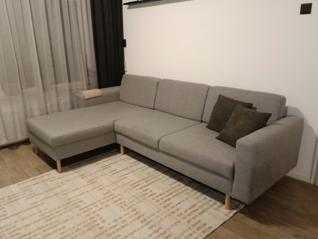 Licht grijze hoekbank, Gebruikt, Minder dan 75 cm, 150 tot 200 cm, Hoekbank