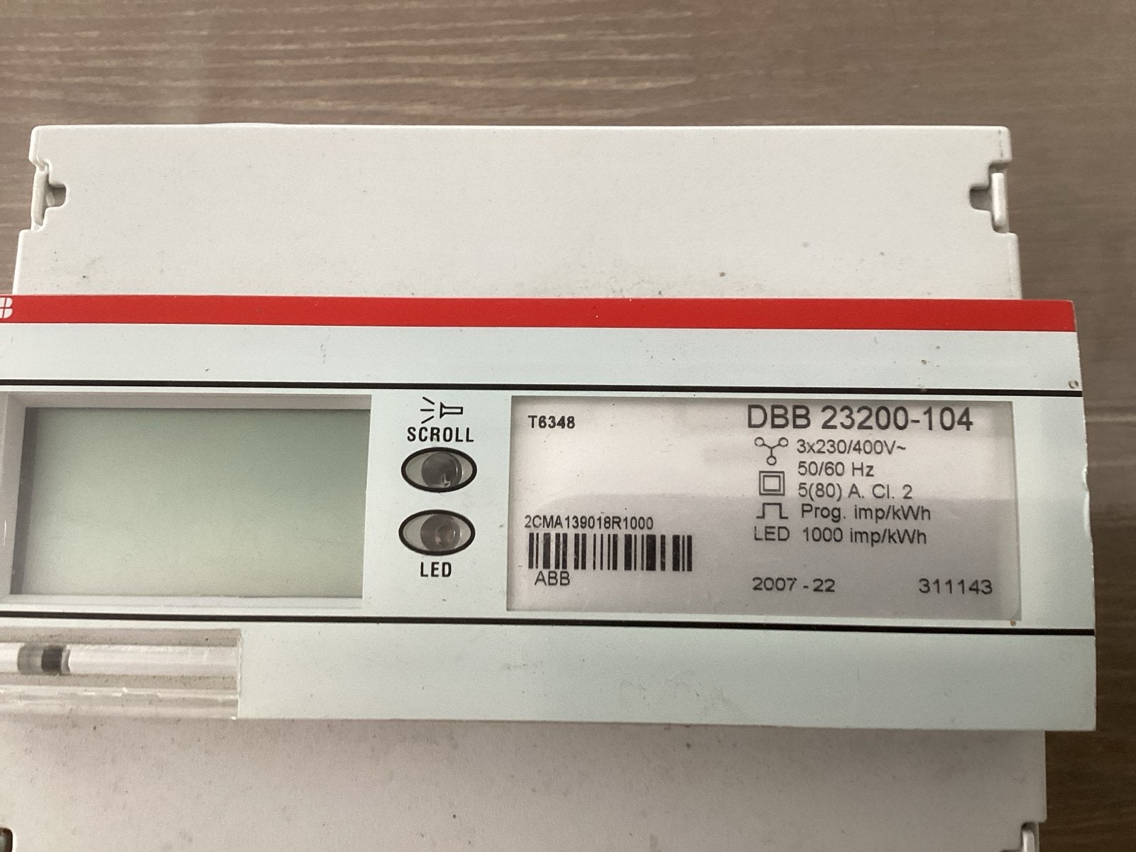 ABB DBB 23200-104 Energiemeter - 3x230/400V, Ophalen of Verzenden, Gebruikt, ABB, Overige typen