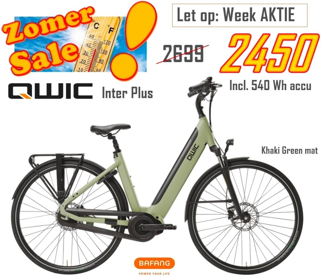 ZOMERSALE: Qwic Inter Plus (540 Wh accu) 2699 Nu 2450, Ophalen, Qwic, Nieuw, 51 tot 55 cm