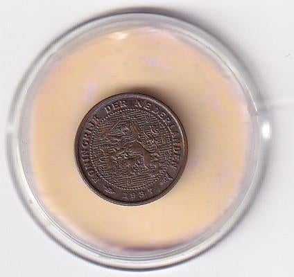 1/2 Cent 1937 Zeer Fraai Mooi, Verzenden, Koningin Wilhelmina, Overige waardes, Losse munt