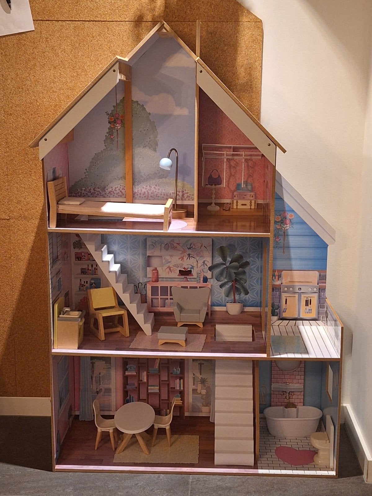 kidkraft poppenhuis voor barbie met meubels, Ophalen, Gebruikt, Poppenhuis