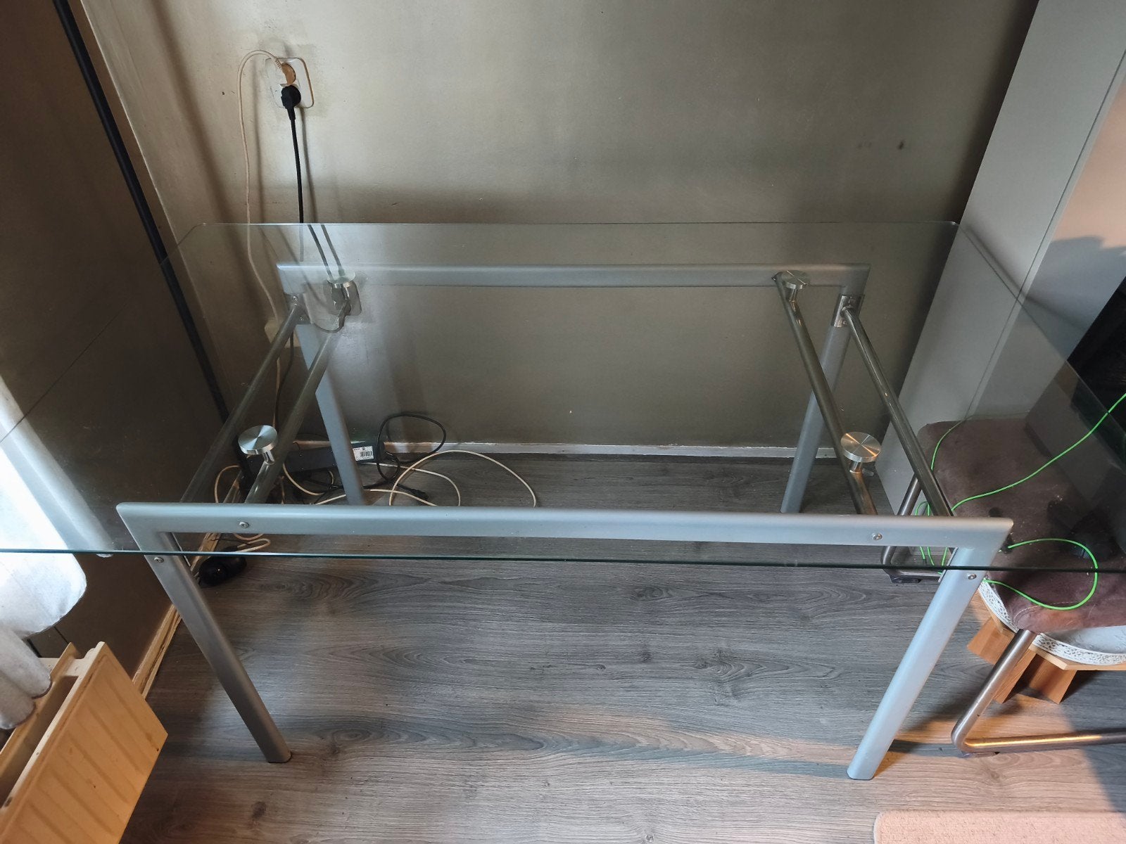 Glazen Eettafel 90x160 cm, Huis en Inrichting, Ophalen, Gebruikt, 50 tot 100 cm, Glas