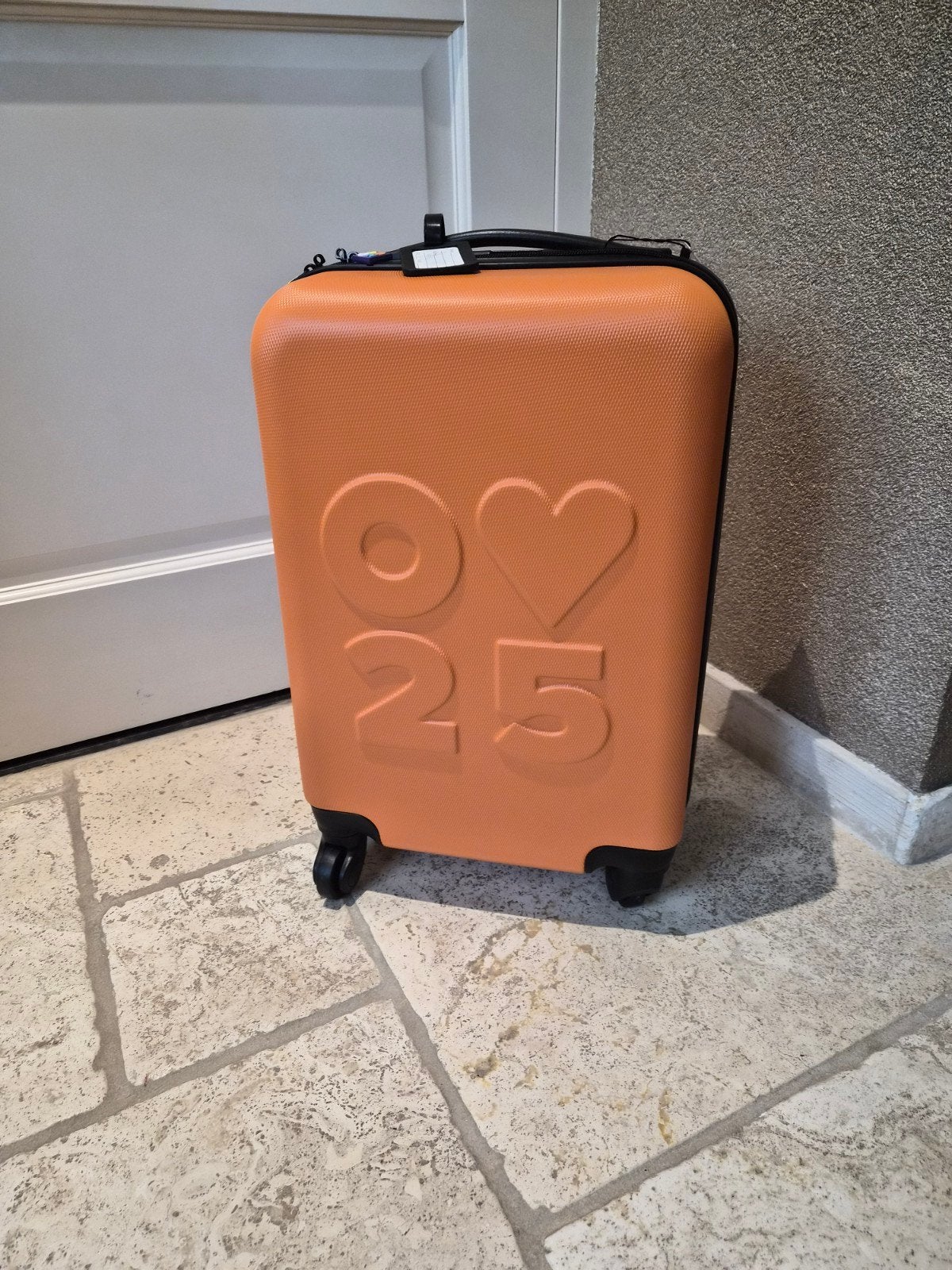 Oranje handbagage koffer met wieltjes/uitschuifbaar handvat, Ophalen, Nieuw, Oranje, 35 tot 55 cm