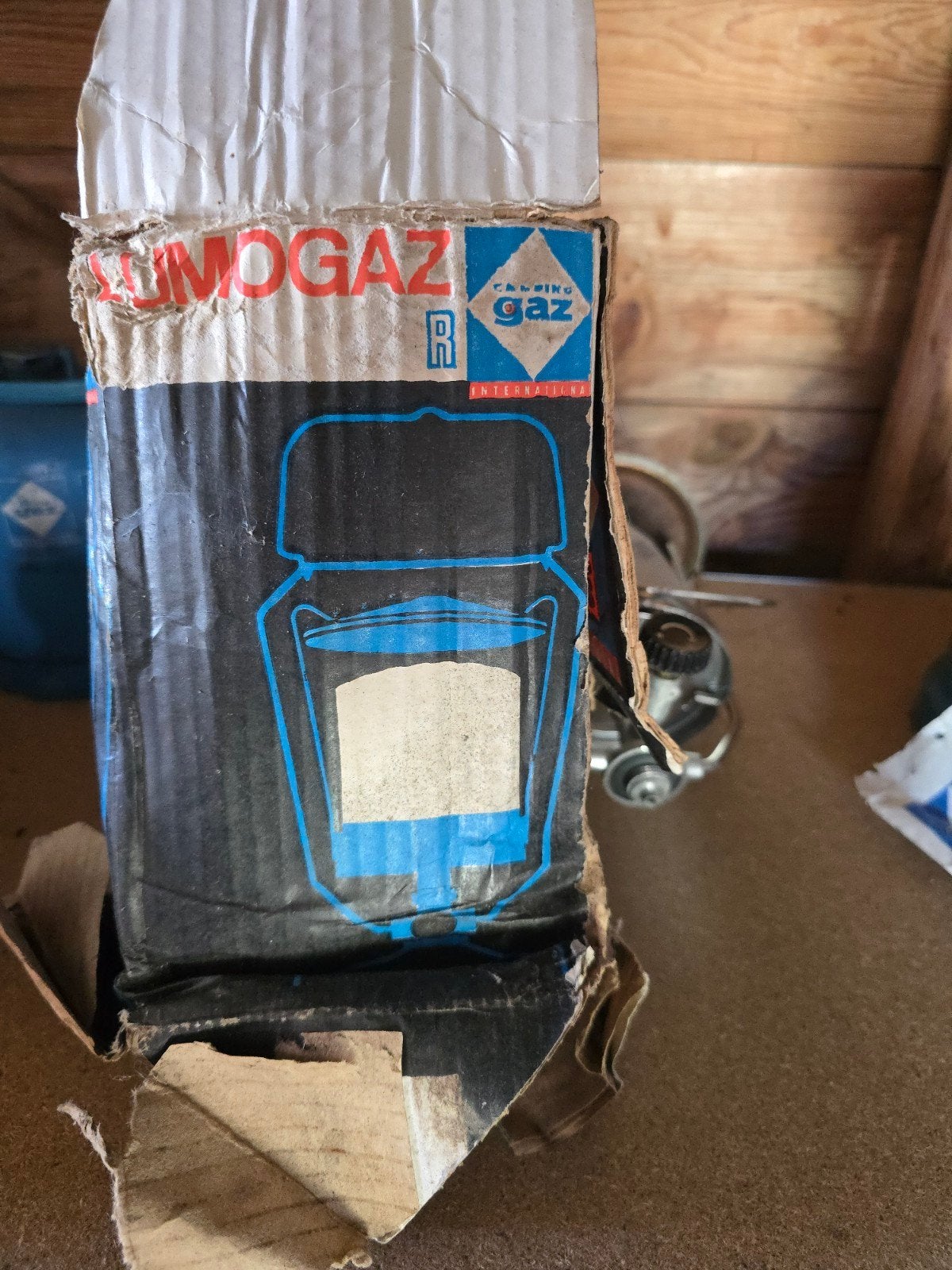 lezen: Campingaz Lumogaz R Campinglamp - Vintage Gaslamp, Caravans en Kamperen, Ophalen of Verzenden, Gebruikt