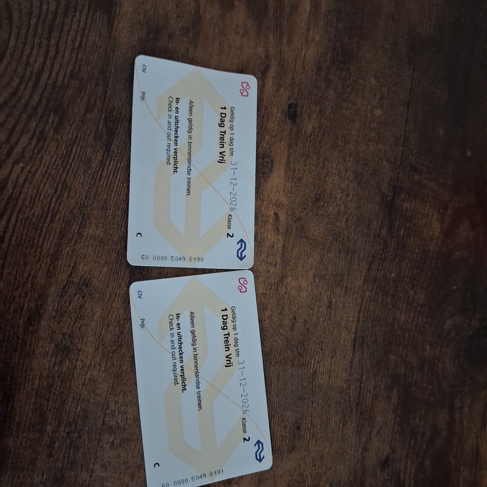 Treinkaartjes, Tickets en Kaartjes, Twee personen, Trein, Algemeen kaartje