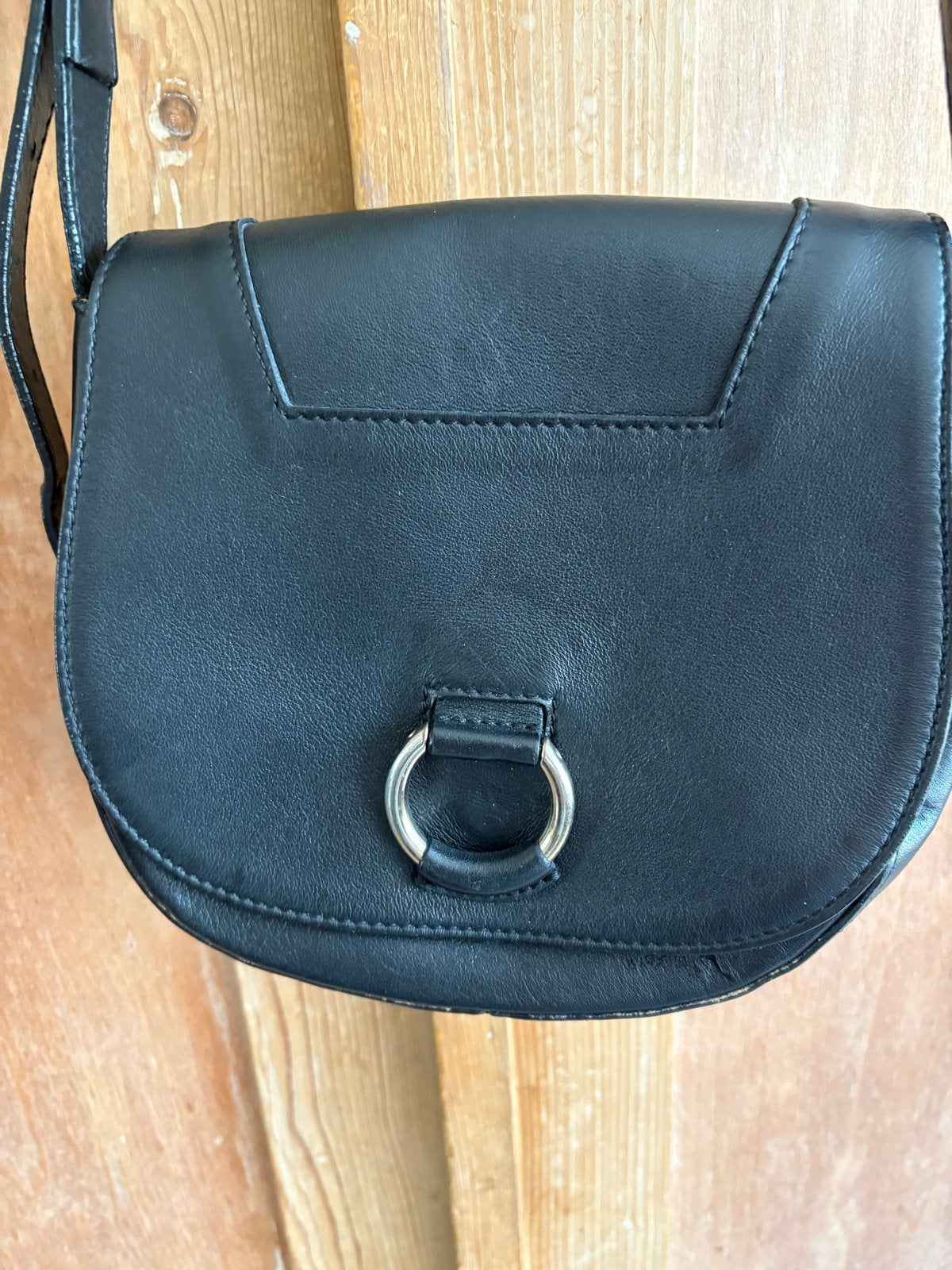 Zwarte leren Liebeskind crossbody tas, Ophalen of Verzenden, Gebruikt, Zwart, Schoudertasje