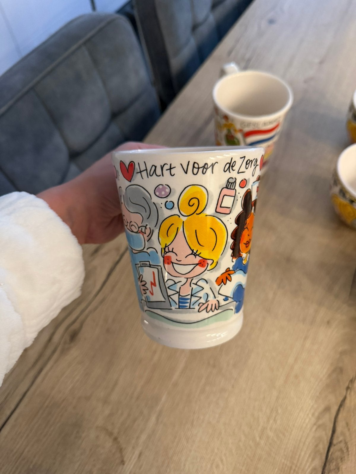 Blond amsterdam mok hart voor de zorg, Huis en Inrichting, Ophalen of Verzenden, Zo goed als nieuw, Blond Amsterdam, Mok