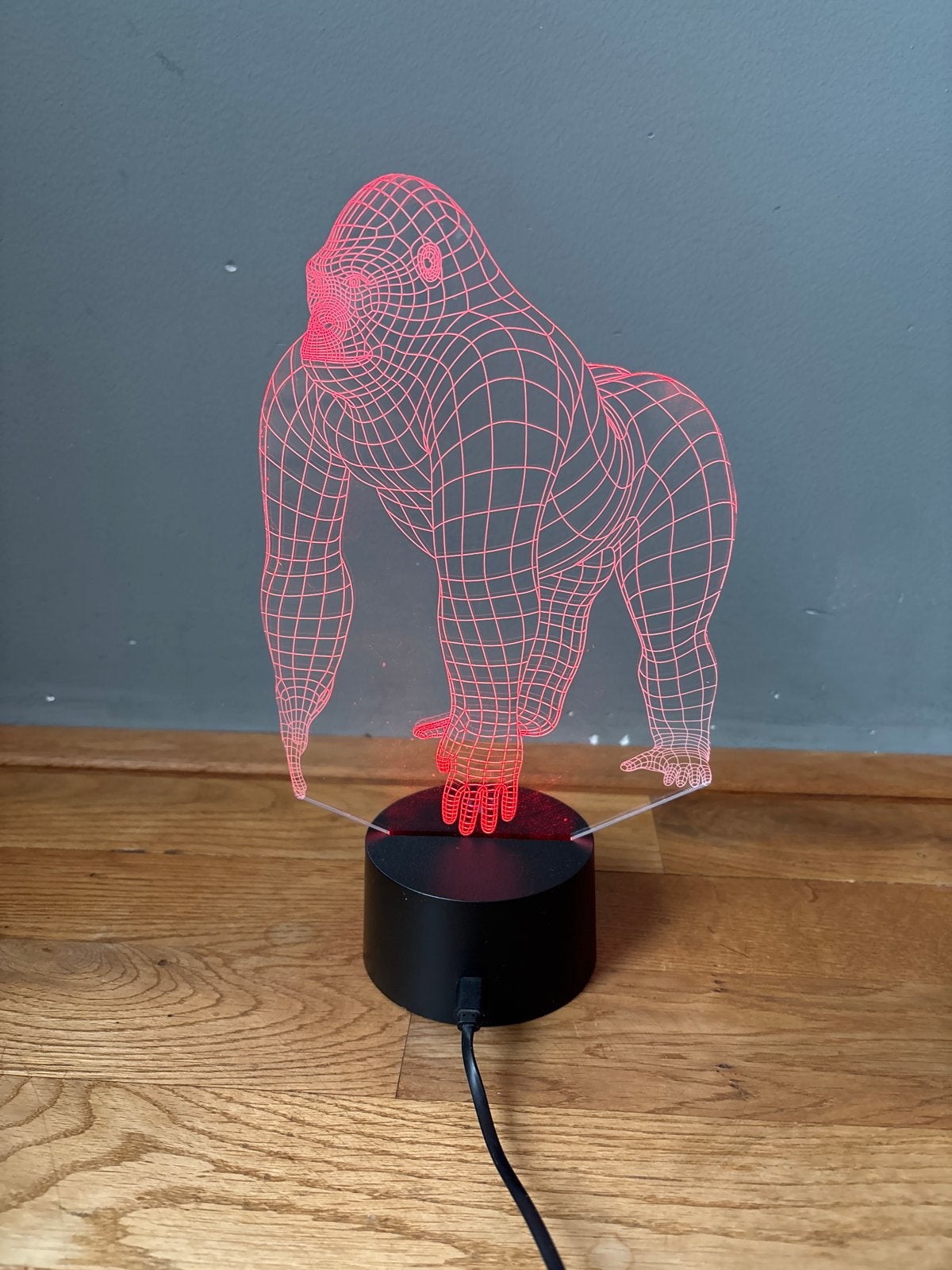 3D Gorilla LED Lamp - Kleurrijk en Uniek Design, Huis en Inrichting, Ophalen, Overige merken, Kunststof, Meerkleurig