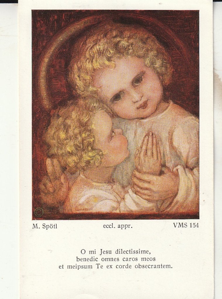 Antieke religieuze prent: Jezus en Johannes de Doper, Ophalen of Verzenden, Gebruikt, Kaart of Prent, Christendom | Katholiek