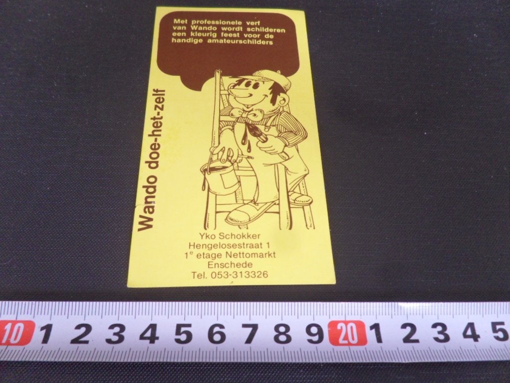 sticker bouwmarkt WANDO yko schokker enschede - verf *, Ophalen of Verzenden, Zo goed als nieuw