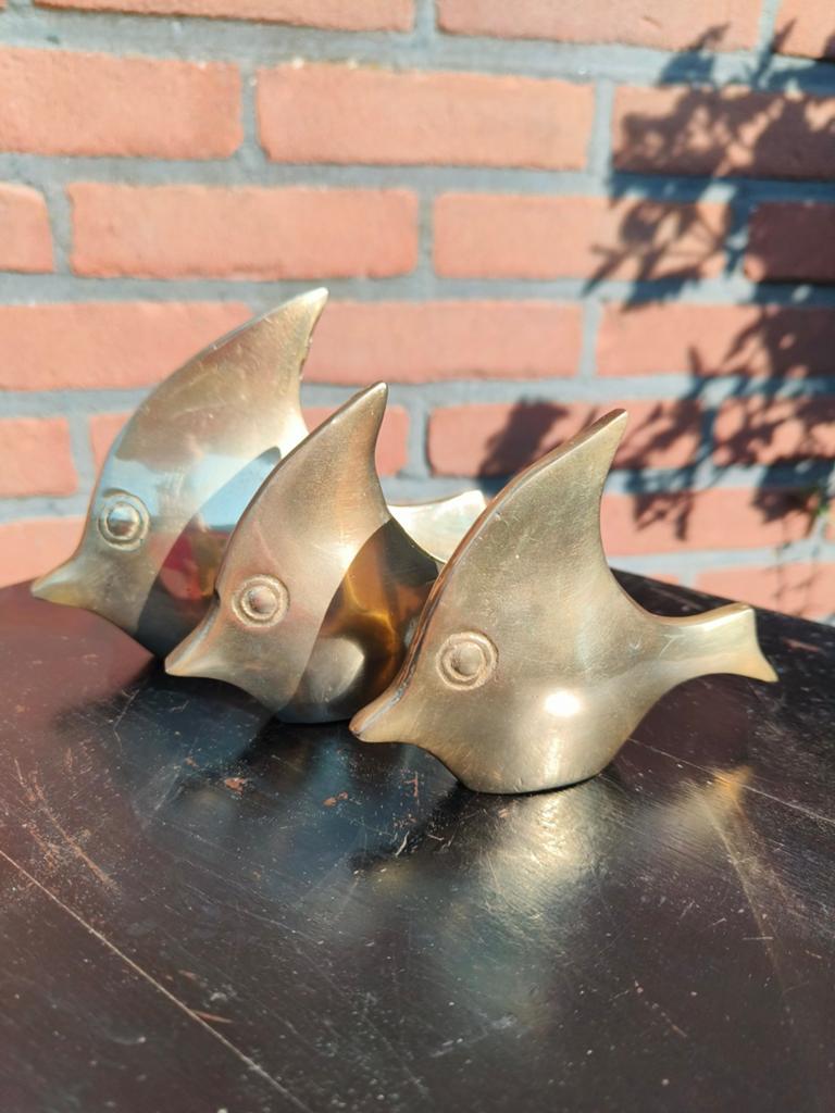 Drie stuks messing tropische vissen, Ophalen of Verzenden