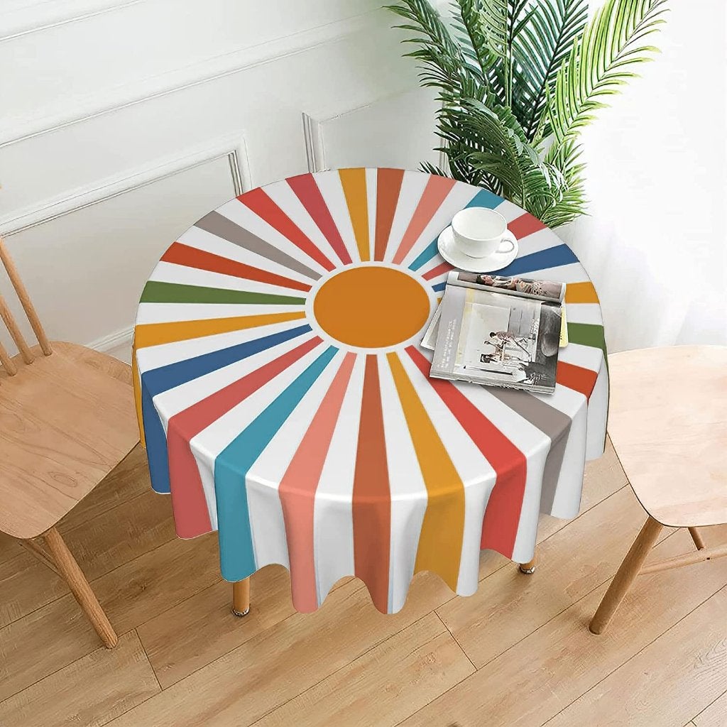 Gekleurd Rond Regenboog Tafelkleed  Tafellaken Tafel Kleed, Verzenden, Nieuw, Rond