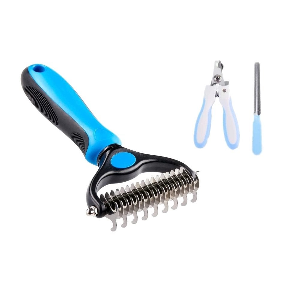Verzorgingsset Hond/kat–Ontwollingshark + Nagelknipper blauw, Overige merken, Ophalen of Verzenden, Nieuw, Nagelknipper