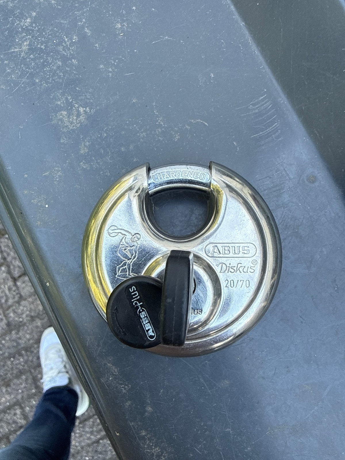 ABUS Diskus 20/70 Hangslot - Hardened Stainless Steel, Ophalen of Verzenden, Gebruikt