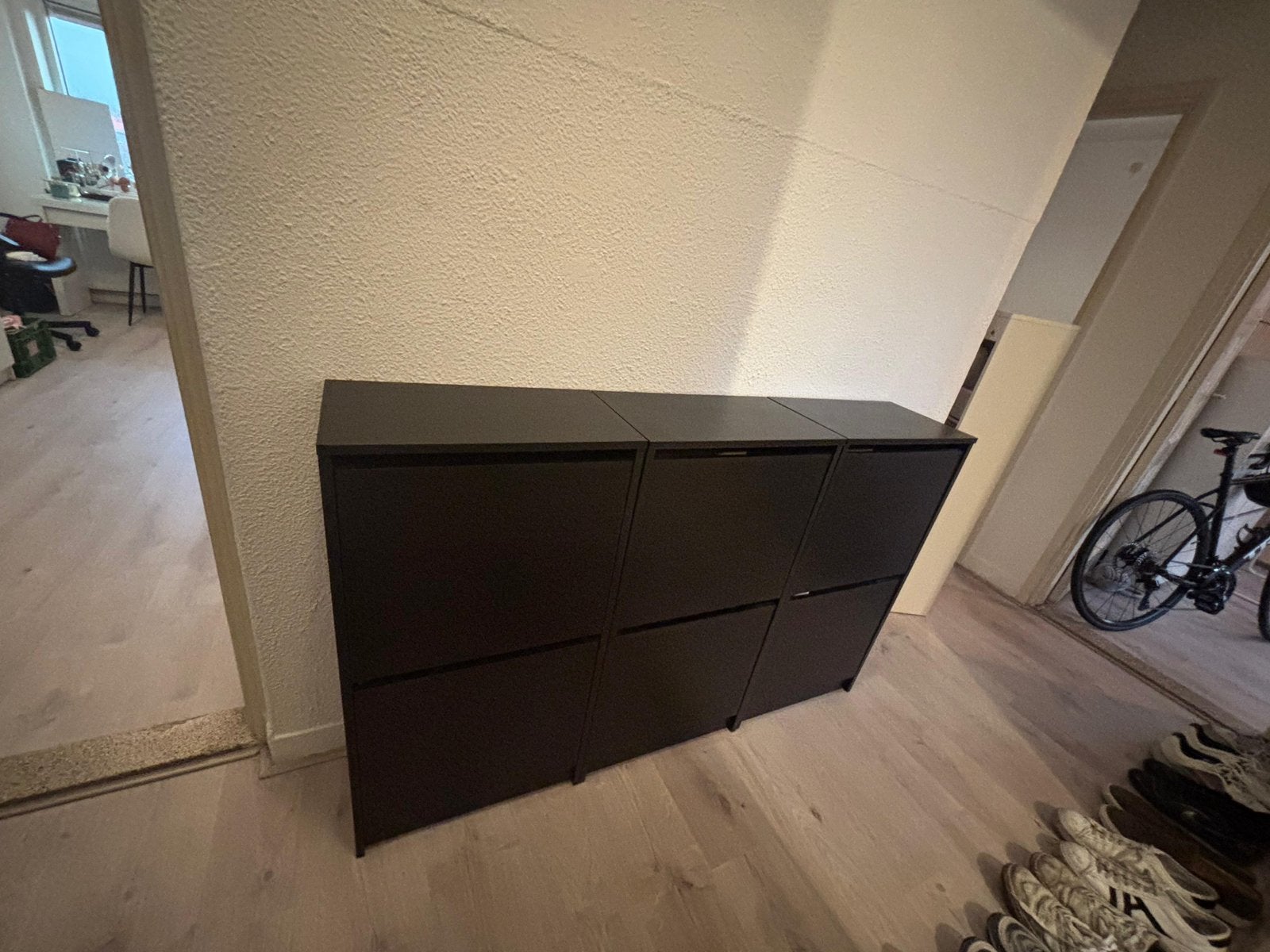 IKEA BISSA Schoenenkast Zwart –  4 Stuks – Zo Goed Als Nieuw, Ophalen, Zo goed als nieuw