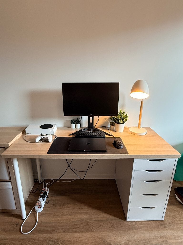 Ikea - LAGKAPTEN / ALEX Bureau 140x60 cm, Ophalen, Hout, Zo goed als nieuw, IKEA