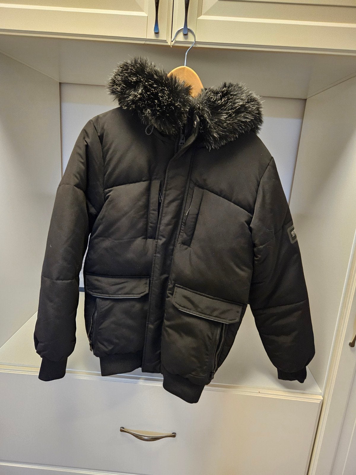 McKenzie Winterjas Zwart Maat S met Bontkraag, Kleding | Heren, Zwart, Ophalen of Verzenden, Zo goed als nieuw, McKenzie