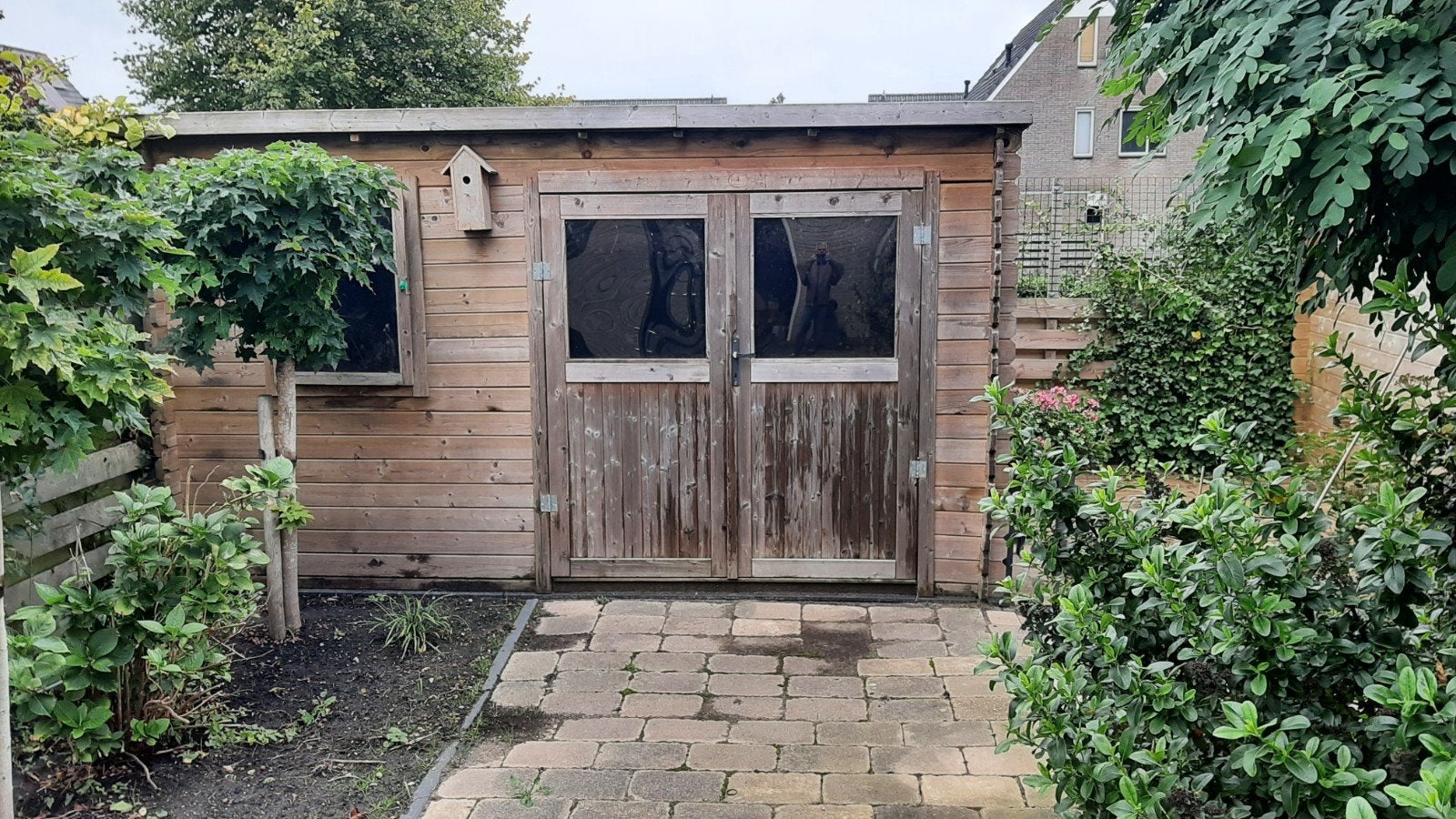 Houten Tuinhuis/Schuur met Ramen en Dubbele Deur Dikte hout, Tuin en Terras, Ophalen, Tuinhuis, 250 tot 500 cm, 1 raam