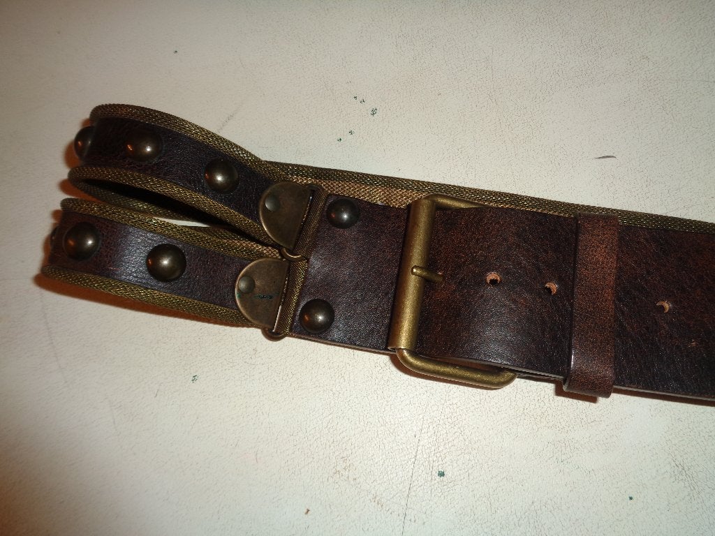 NANNI bruine metalen met leder riem, Kleding | Dames, Riemen en Ceinturen, Verzenden, Echt leder, NANNI, Bruin