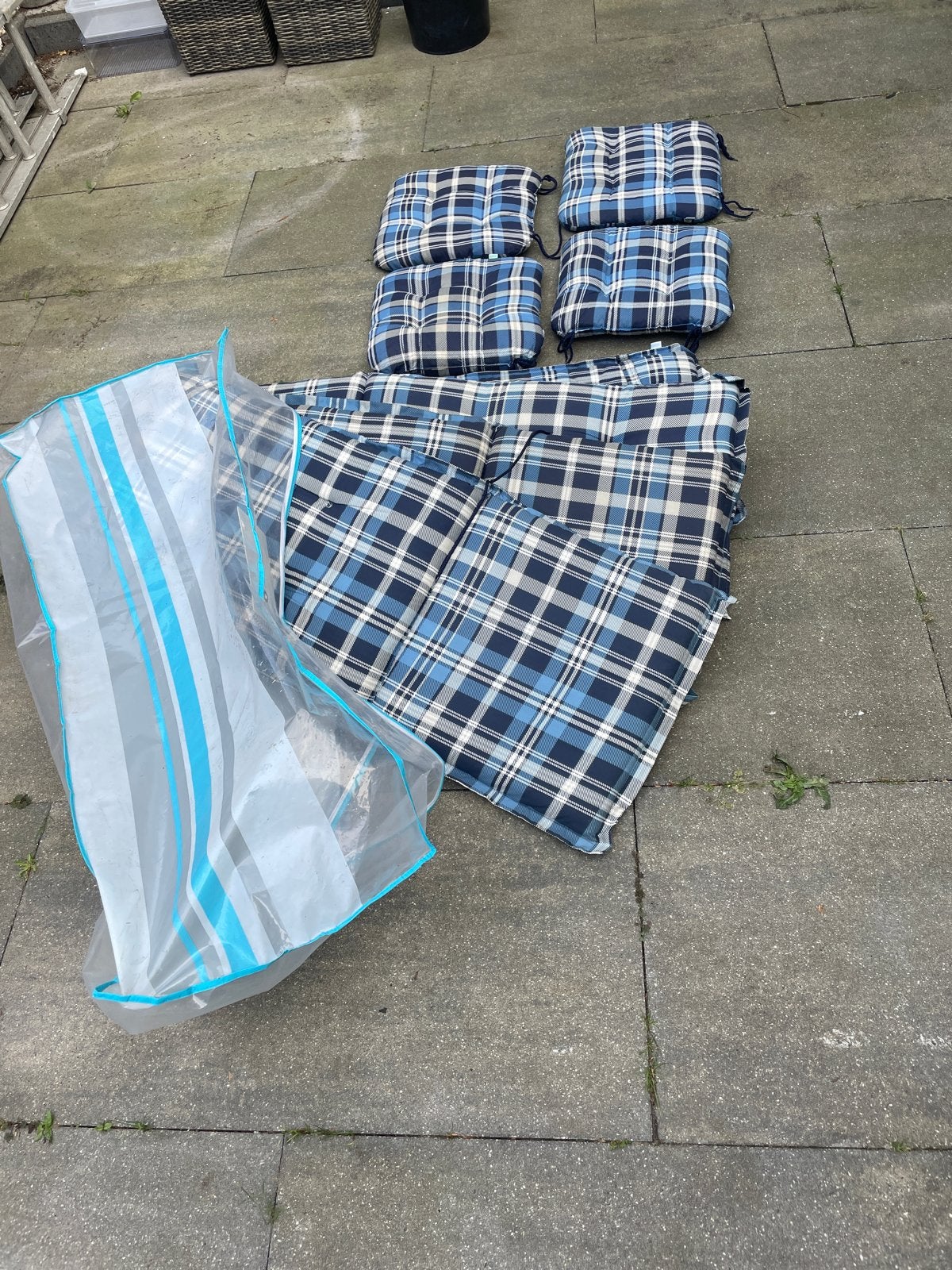 Tuinkussens set - 4 zitkussens en 2 rugkussens, Ophalen of Verzenden, Gebruikt