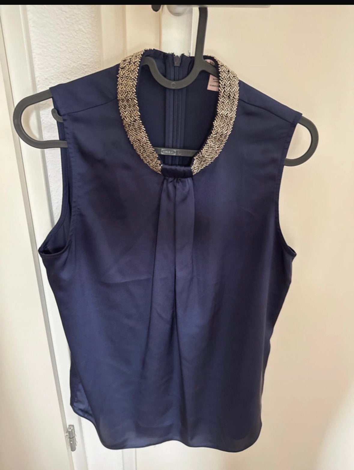 Anna Field mouwloze top met kraalapplicatie, Blauw, Ophalen of Verzenden, Zo goed als nieuw, Maat 36 (S)