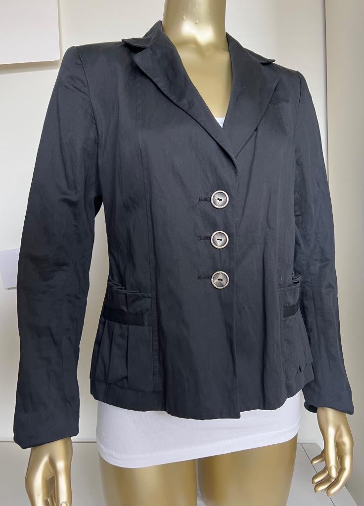 Zwarte zomer blazer, jasje, colbert, DFVV, maat 38, Kleding | Dames, Maat 38/40 (M), Zwart, Ophalen of Verzenden, Zo goed als nieuw