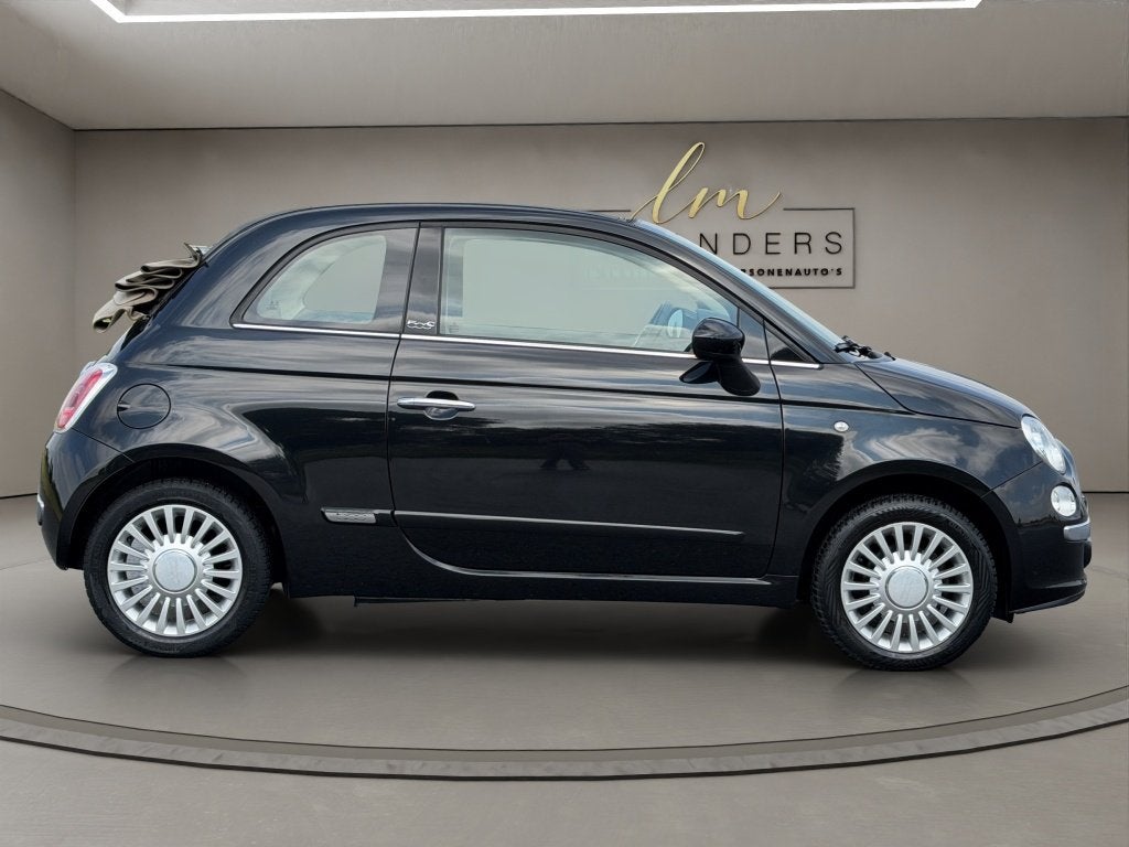 Fiat 500C 1.0 TwinAir Lounge 2013 ZWART | Cabrio | Airco | N, Euro 5, Gebruikt, Cabriolet, Leder en Stof