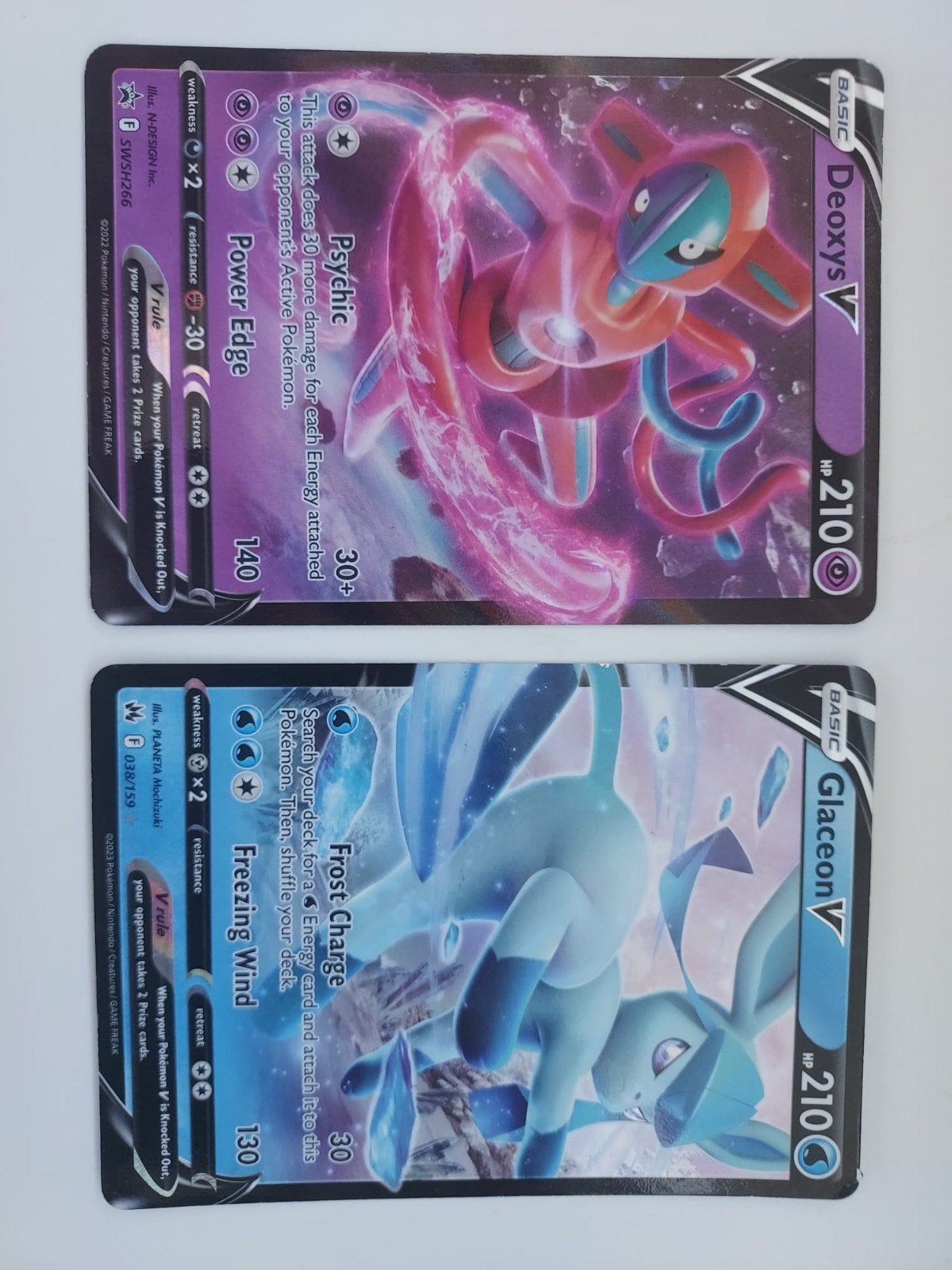 Pokémon kaarten: Deoxys V en Glaceon V, Ophalen, Gebruikt, Meerdere kaarten