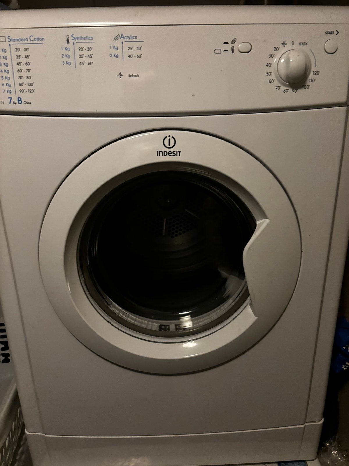 Indesit IDV 75 Luchtafvoer Wasdroger - 7 kg, Witgoed en Apparatuur, Ophalen, 6 tot 8 kg, Gebruikt, Luchtafvoer