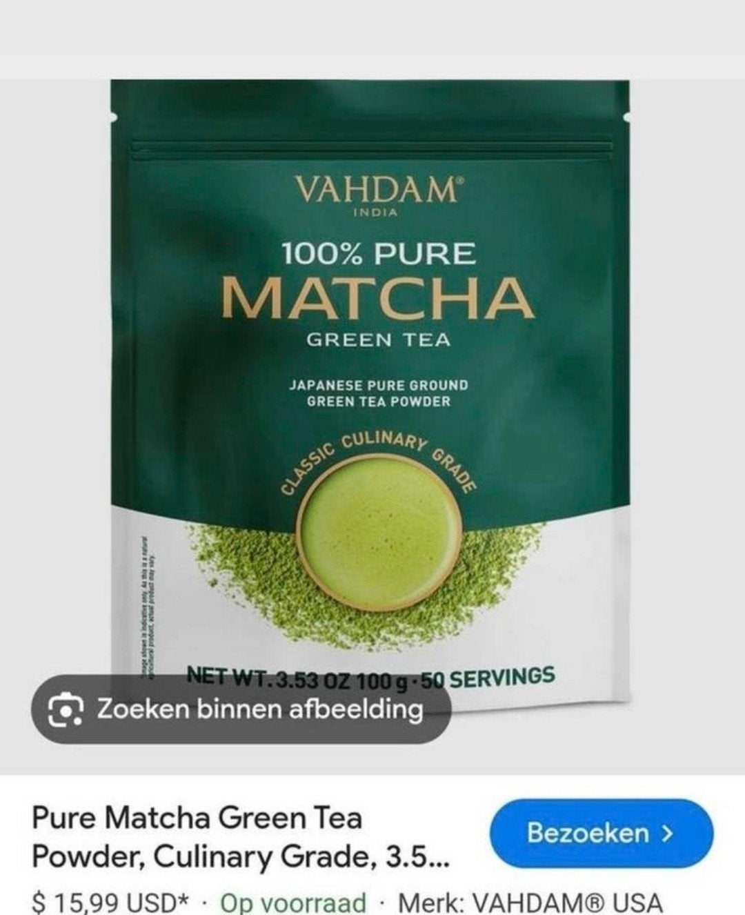Pure matcha, Ophalen