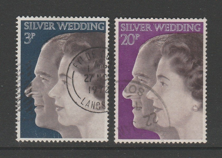 GB - Michelnr 609-610 - 25-jarig huwelijk koningin Elizabeth, Verzenden, Gestempeld